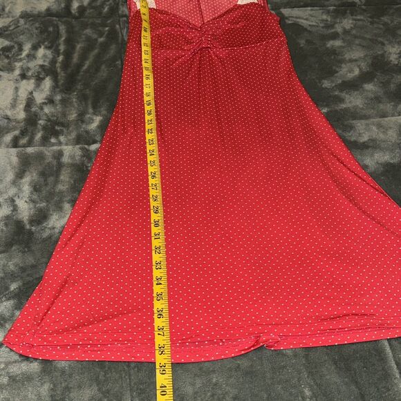 Vintage Khaki Krew Midi Dress Women's Large Red Polka Dot Classic Strap Pullover - Picture 5 of 8